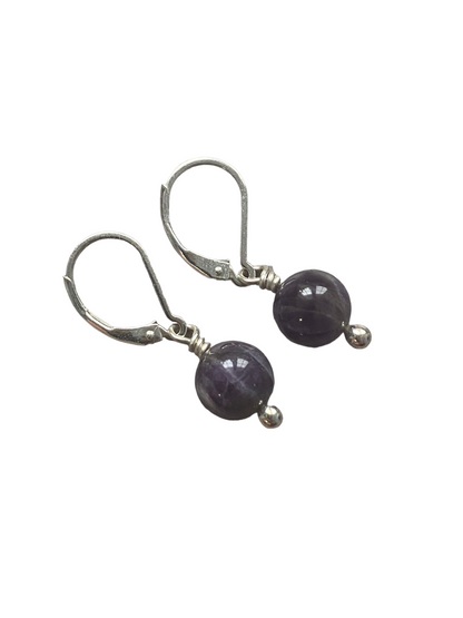 Amethyst Lever Back Earrings